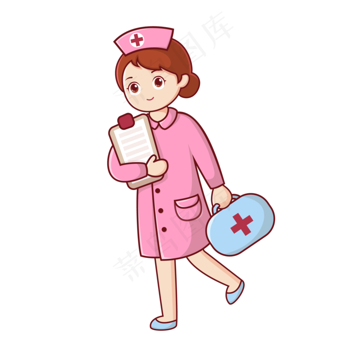 医药箱文件夹制服红十字小护士(2000*2000px 300 dpi )ai矢量模版下载