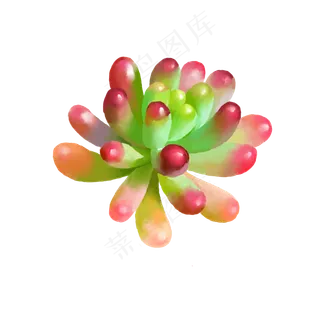 小清新水彩多肉植物4,免抠元素