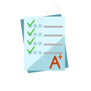 矢量图水彩卡通试卷