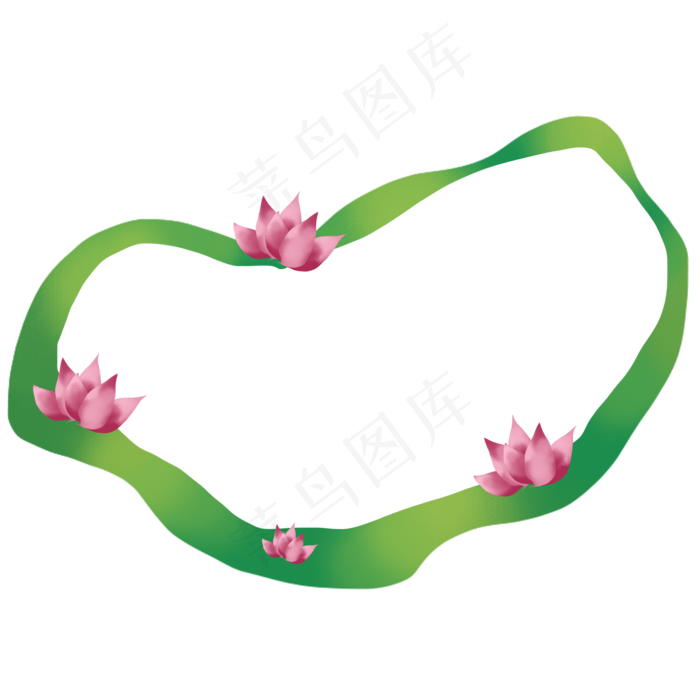 荷花边框png素材