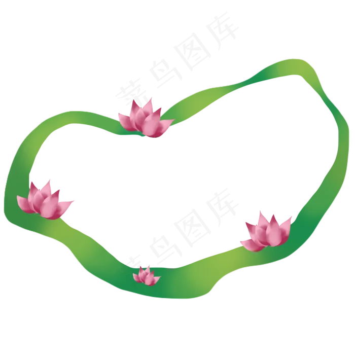 荷花边框png素材(2000X2000(DPI:300))psd模版下载
