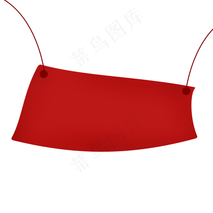 卡通矢量红色飞扬旗帜,免抠元素
