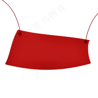 卡通矢量红色飞扬旗帜,免抠元素