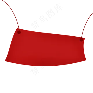 卡通矢量红色飞扬旗帜,免抠元素