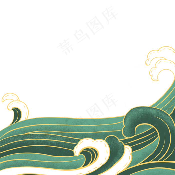 绿色海浪纹(2000X2000(DPI:299))psd模版下载