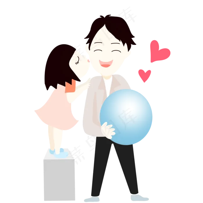 父亲节亲吻父亲(2000X2000(DPI:300))psd模版下载