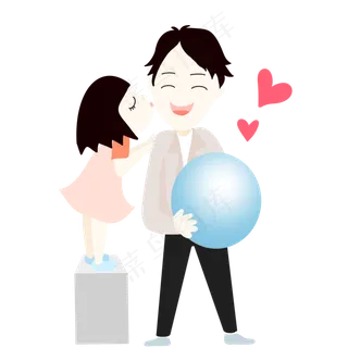 父亲节亲吻父亲