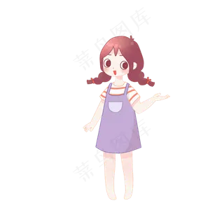儿童节开心的小女孩素材