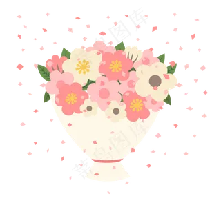 情人节女神节唯美花束元素,免抠元素