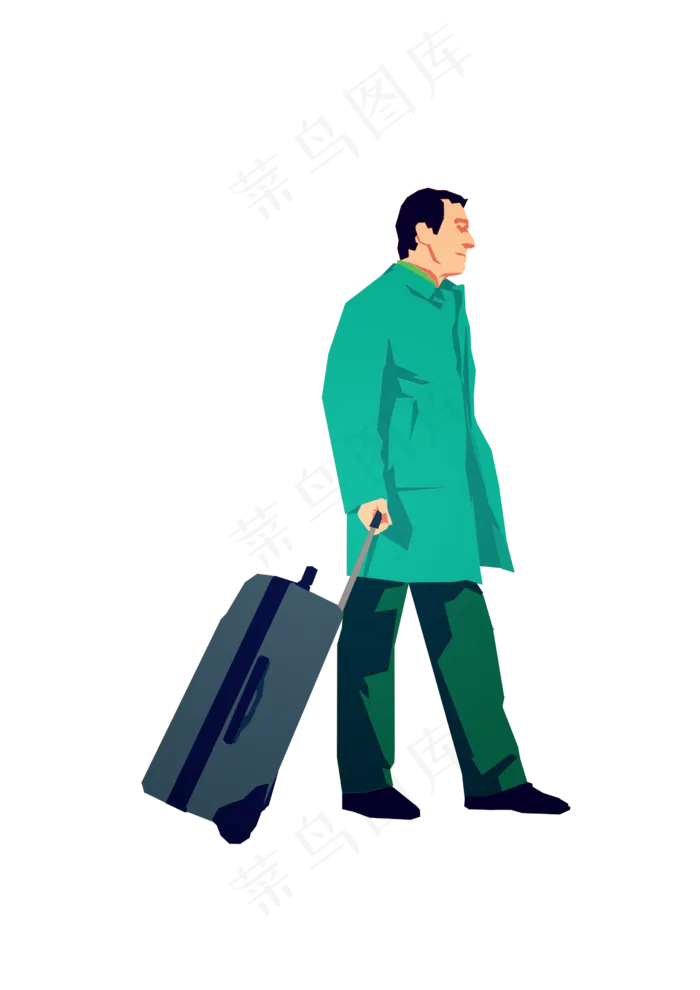 春分提行李箱的男人,免抠元素(2480X3508(DPI:300))psd模版下载