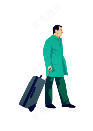 春分提行李箱的男人,免抠元素