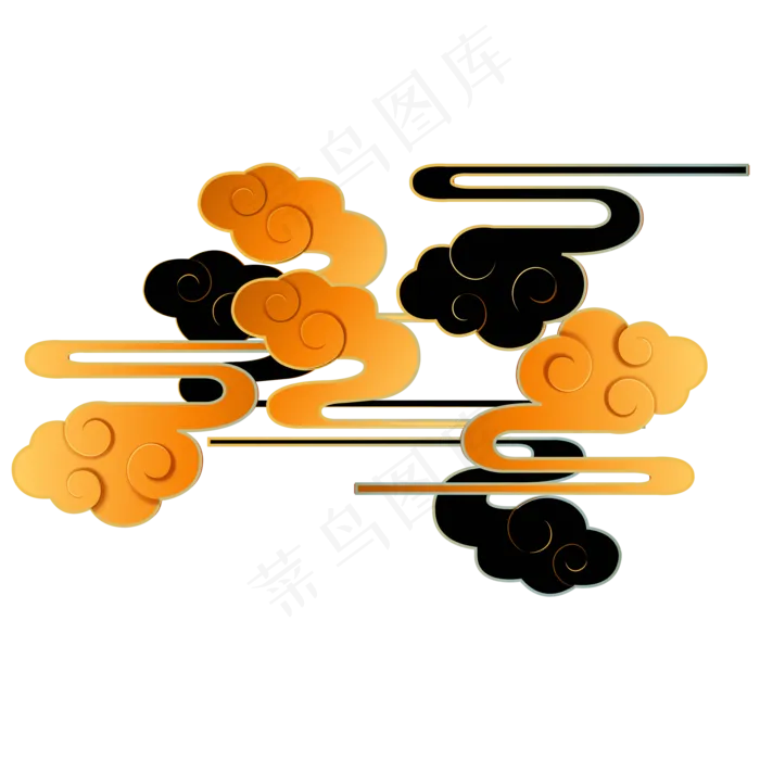 中国风描金烫金云纹(2000*2000px 300 dpi )ai矢量模版下载