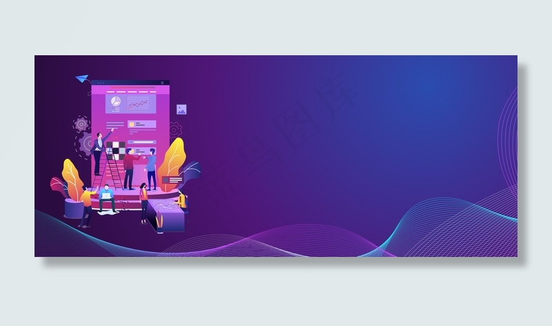 金融商务工作场景banner背景