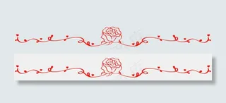 浪漫手绘玫瑰分割线