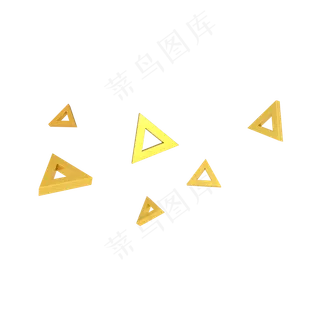 C4D立体电商漂浮几何三角形,免抠元素