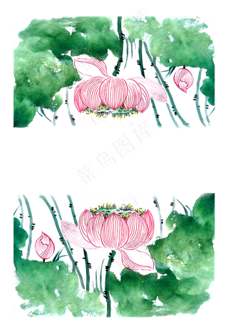 中式古典婚礼邀请函荷花典雅PN