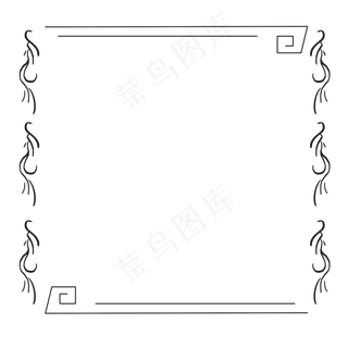 古风水墨中国风花纹边框