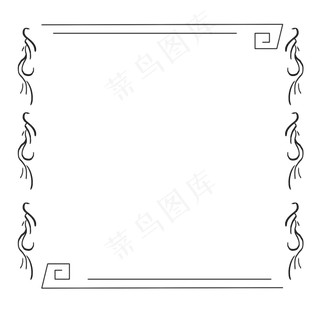 古风水墨中国风花纹边框