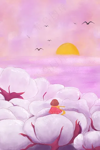 看日出唯美治愈浪漫粉色