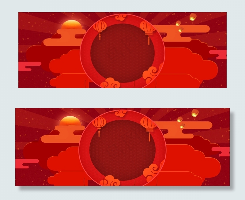 2019春节新年红色电商海报背景