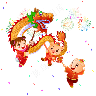 卡通灯笼春节新年小猪,免抠元素