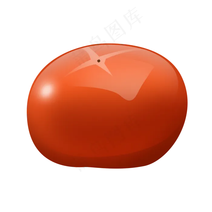 红色手绘精致水晶水果柿子psd(2000X2000(DPI:72))psd模版下载
