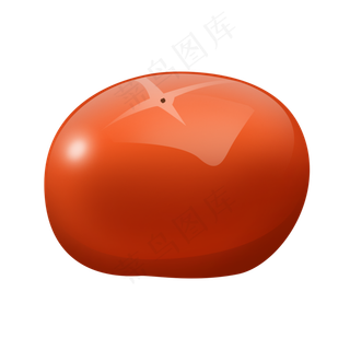 红色手绘精致水晶水果柿子psd