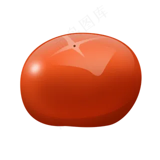 红色手绘精致水晶水果柿子psd