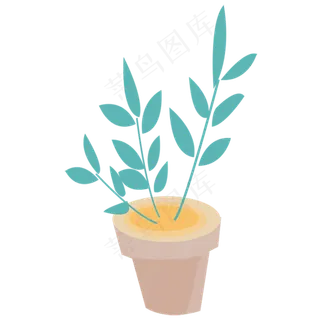 花盆春季自然植物