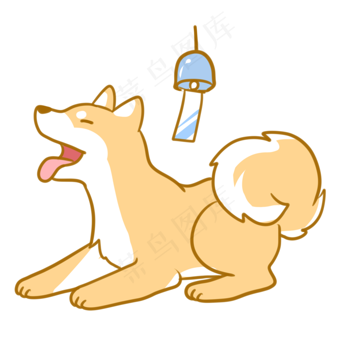 柴犬与夏日风铃(2100X2100(DPI:300))psd模版下载
