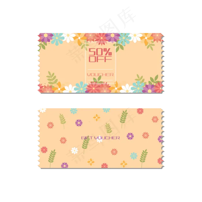 黄色优惠券(2000*2000px 300 dpi )ai矢量模版下载