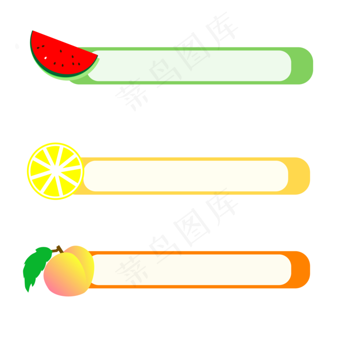 水果装饰清新彩色标题框(4724X4724(DPI:300))ai矢量模版下载