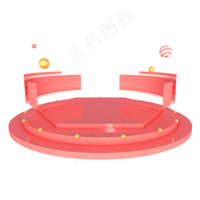 618电商几何舞台漂浮装饰