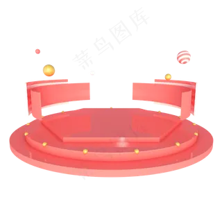 618电商几何舞台漂浮装饰