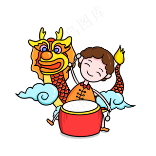 端午节赛龙舟卡通免扣