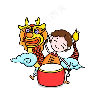 端午节赛龙舟卡通免扣