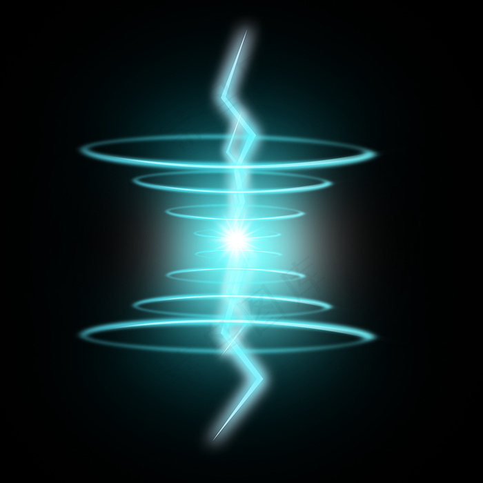 现代黑色背景波浪灯