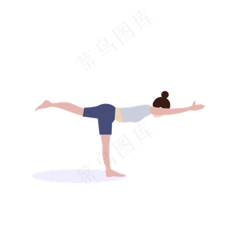 运动健身卡通瑜伽矢量图,免抠元素