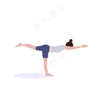 运动健身卡通瑜伽矢量图,免抠元素