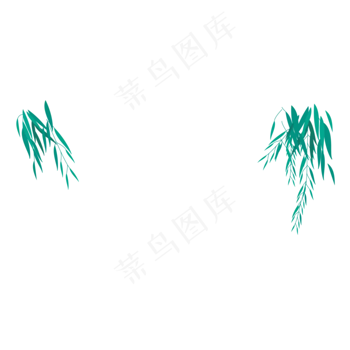 绿色柳叶植物(2000*2000px 300 dpi )ai矢量模版下载