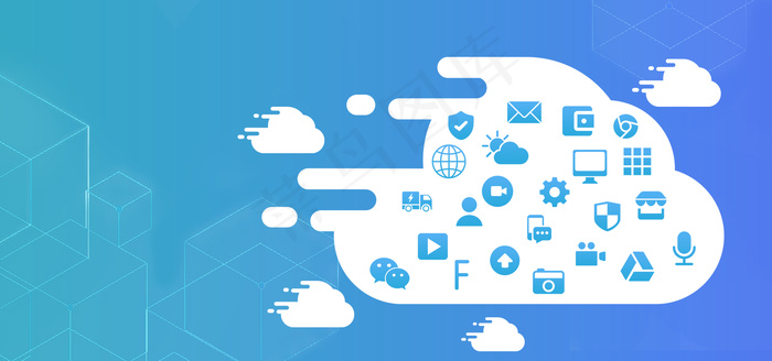 蓝色科技智能云服务宣传背景