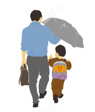 父亲节父爱如山主题手绘