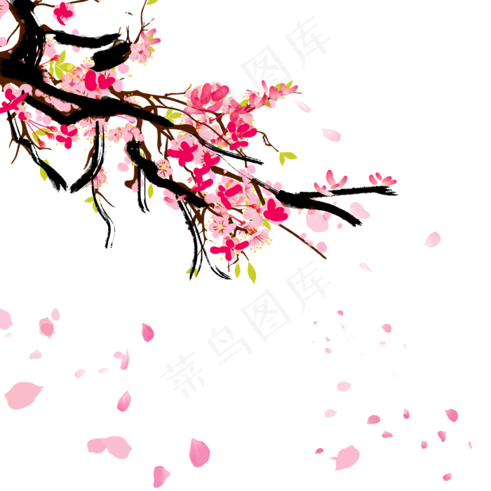 仙气缥缈的桃花林,免抠元素