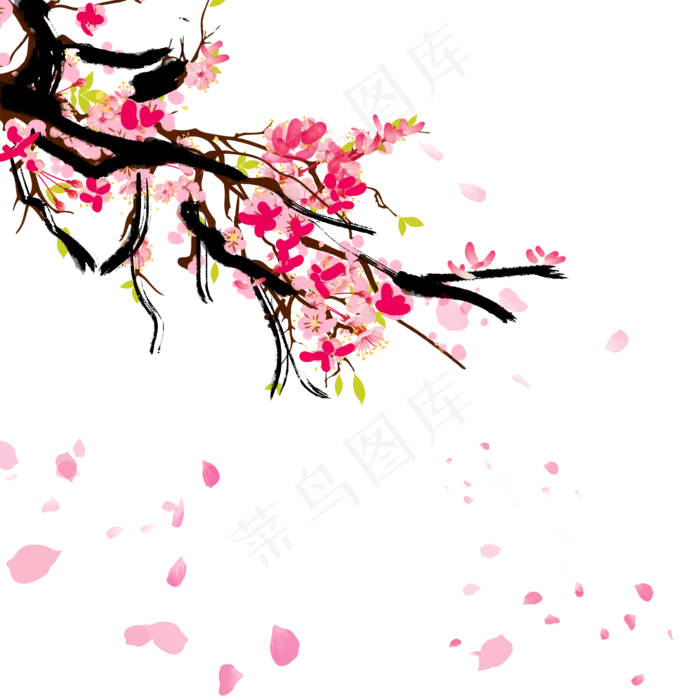 仙气缥缈的桃花林,免抠元素