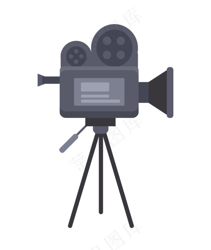 手绘三角架摄像机插画,免抠元素
