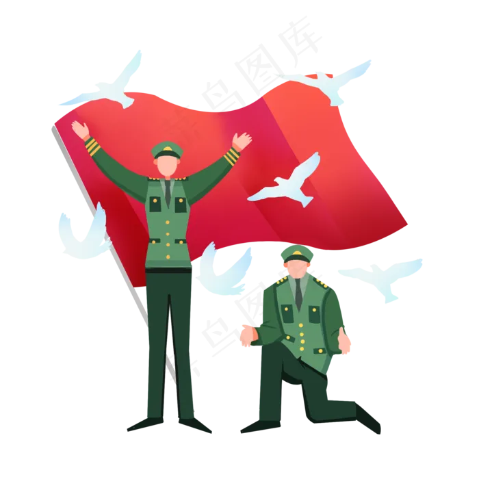 七一建党节军人(2000X2000(DPI:300))psd模版下载