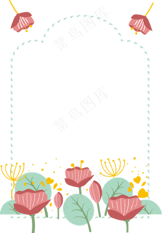 卡通荷花塘边框