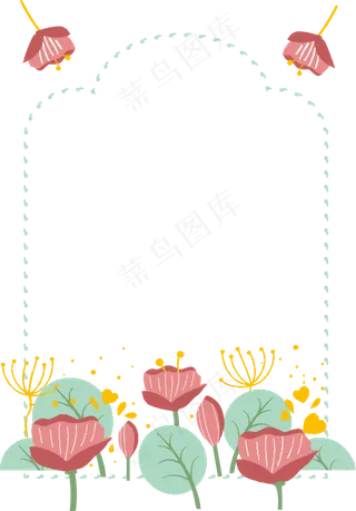 卡通荷花塘边框