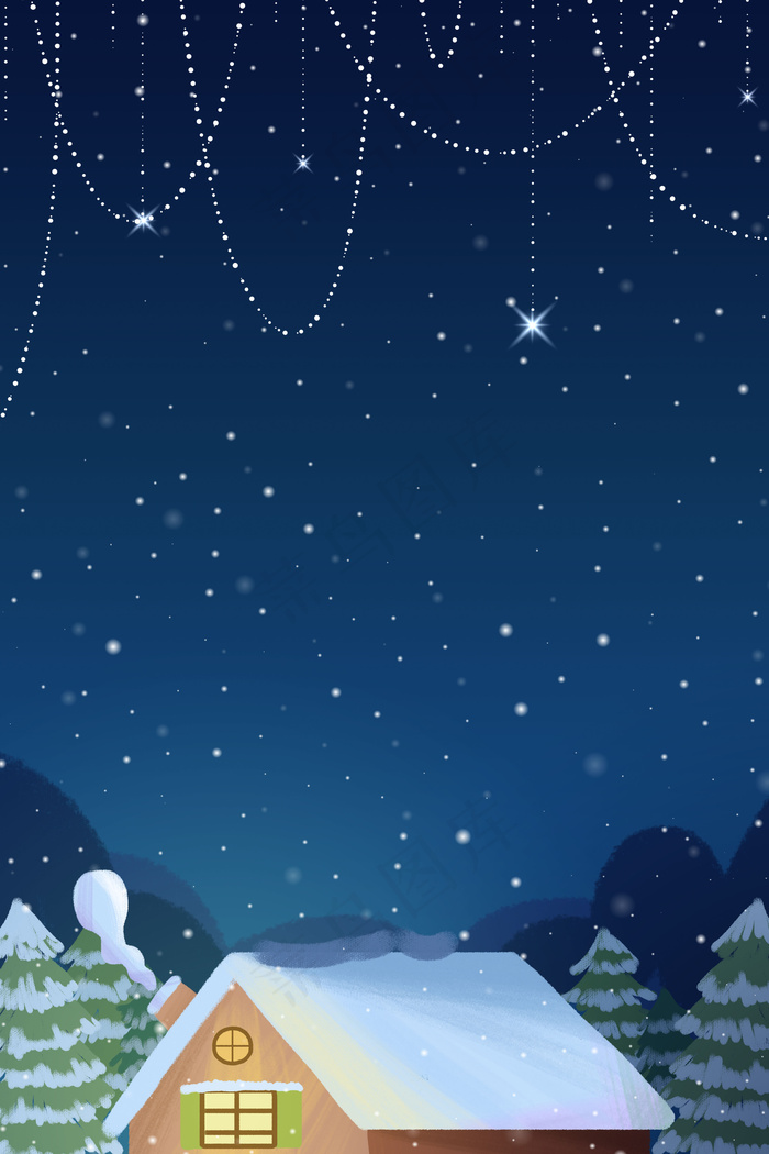 圣诞节看星空海报背景
