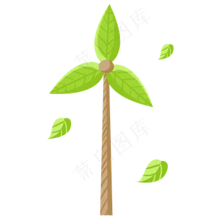 绿色叶子环保风车
